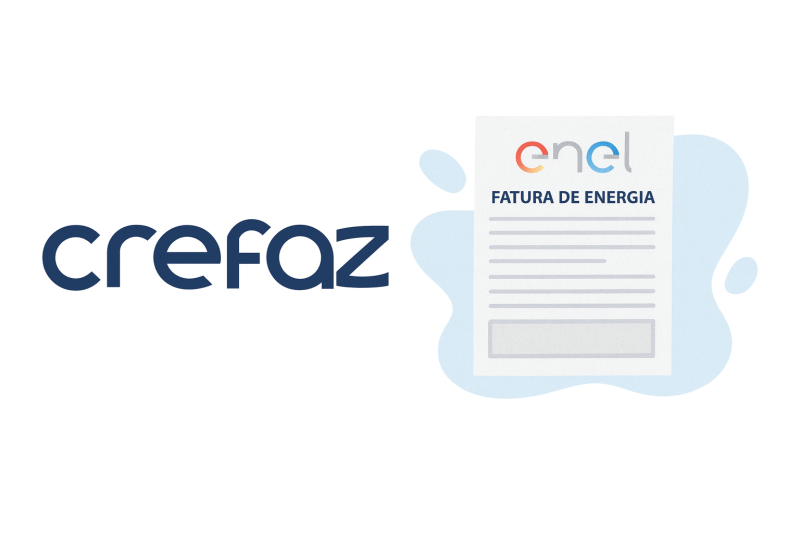 Logo da Crefaz e conta de energia utilizada para empréstimo
